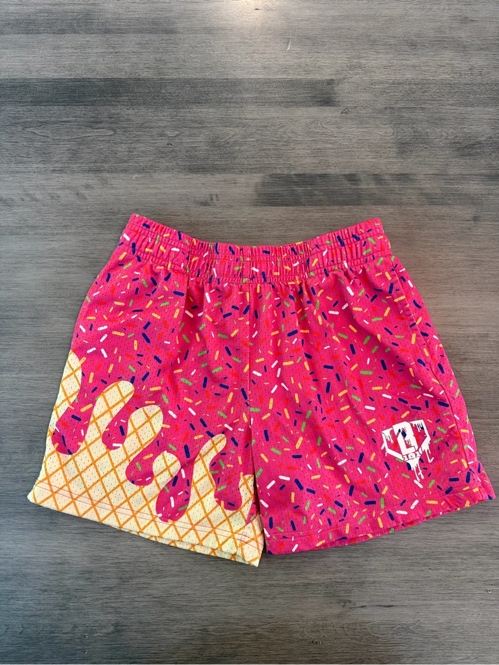 Baseball Lifestyle 101 Ice Cream Sprinkles Shorts Pink Youth Large